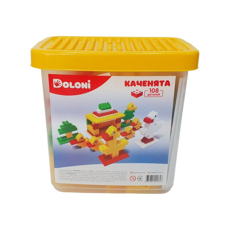 Конструктор "Каченята" 013888/11 в пластиковому боксі, 108 деталей