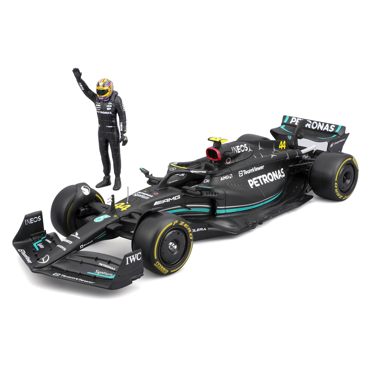 Автомодель з фігуркою - Mercedes-AMG F1 W14 E Performance (1:24) — фото 5