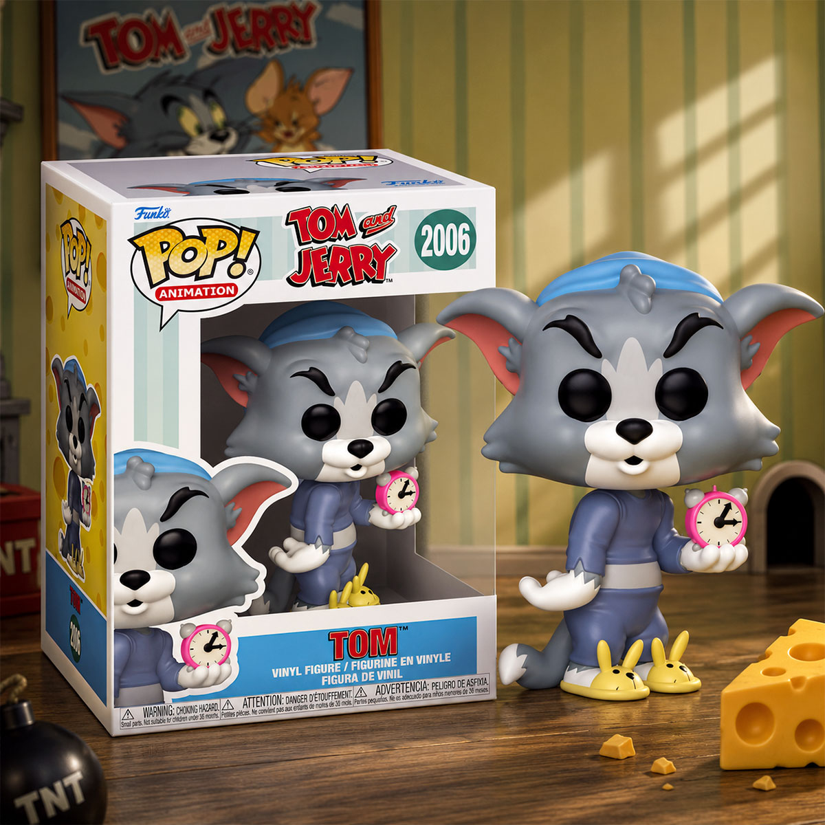 Ігрова фігурка Funko POP! серії "Том і Джеррі" S4 - Том з Будильником — фото 3