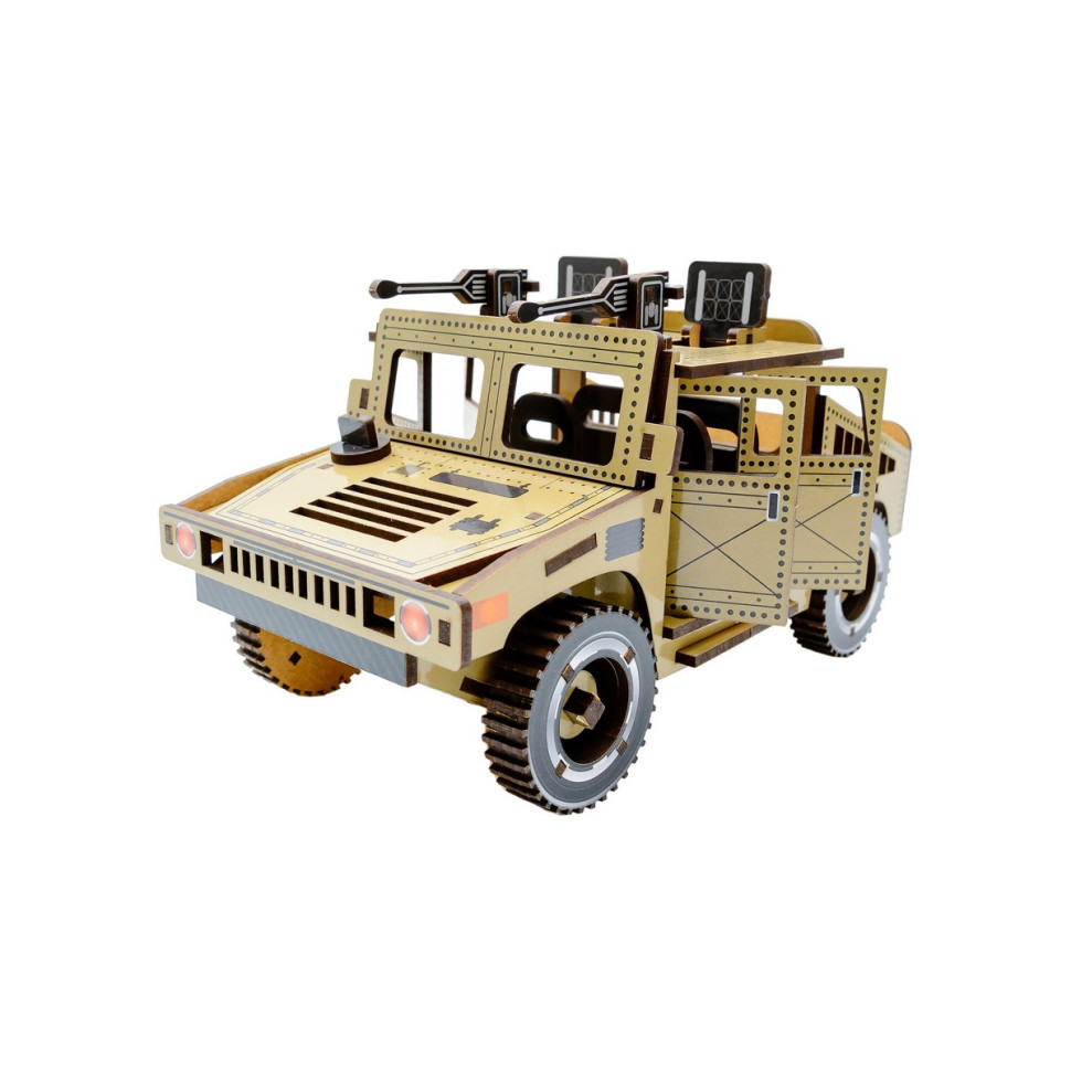 Дерев'яний 3D конструктор "Humvee" Puz-00927, 100 деталей — фото 3