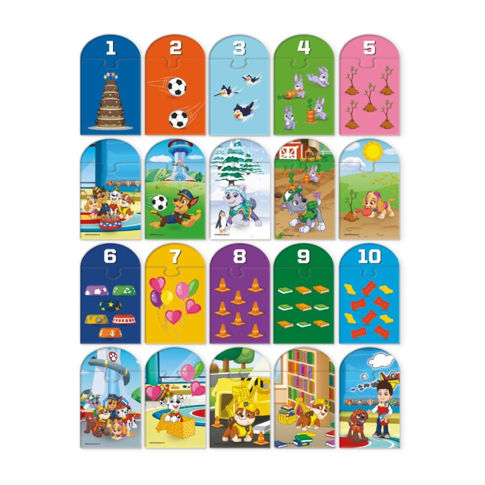 Пазл детский "Paw Patrol счет от 1 до 10" 200621, 20 элементов — фото 2