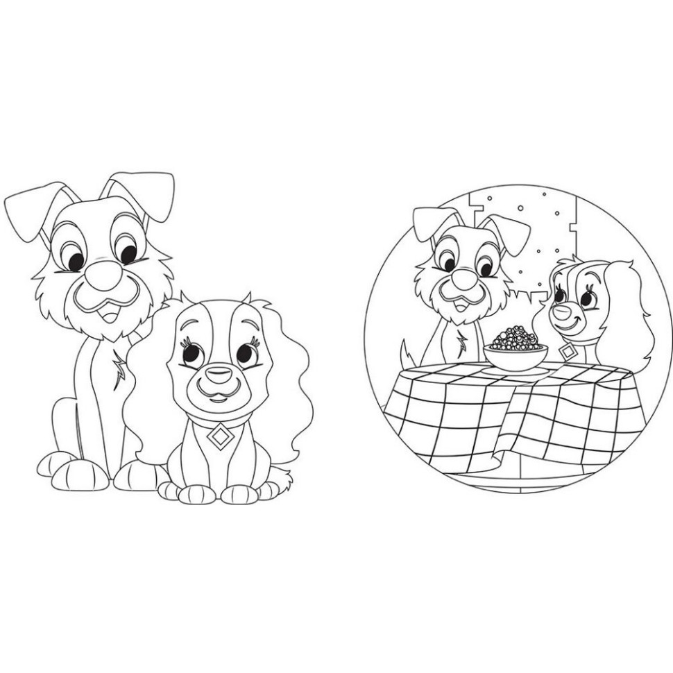 Розмальовка "Гра з кольором. Леді та Бродяга" 1426008 Disney Маля, 12 сторінок — фото 3