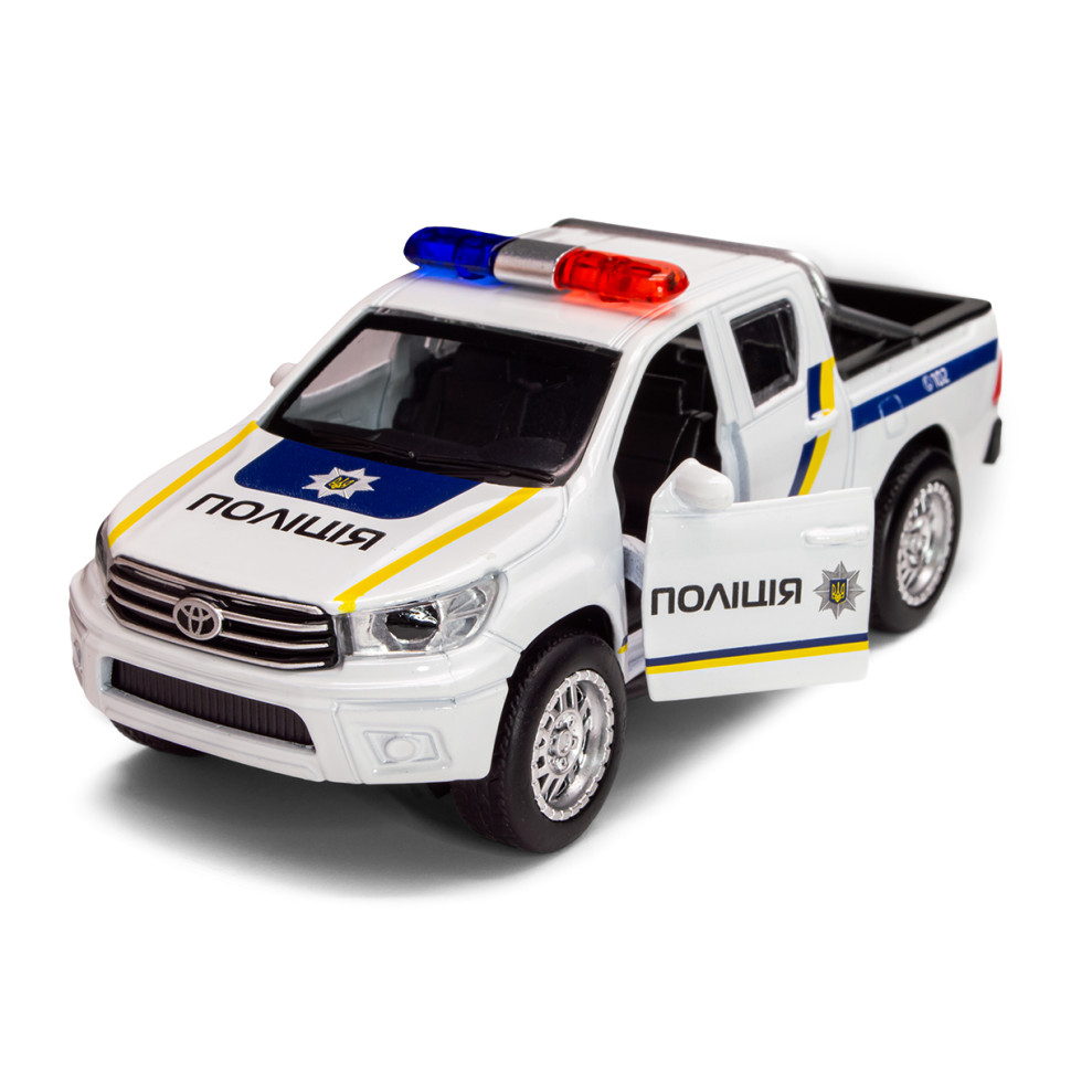 Дитяча автомодель Toyota Hilux Police TechnoDrive KM250426 масштаб 1:32 — фото 9
