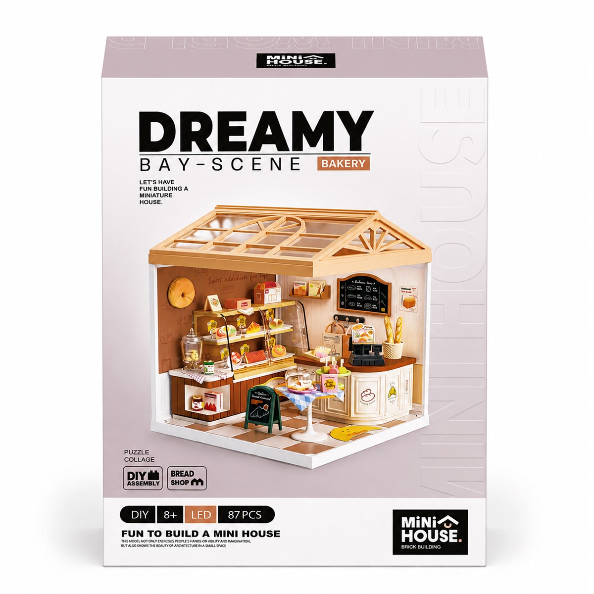 Конструктор-румбокс Mini House серии "Интерьер" – Пекарня (свет)