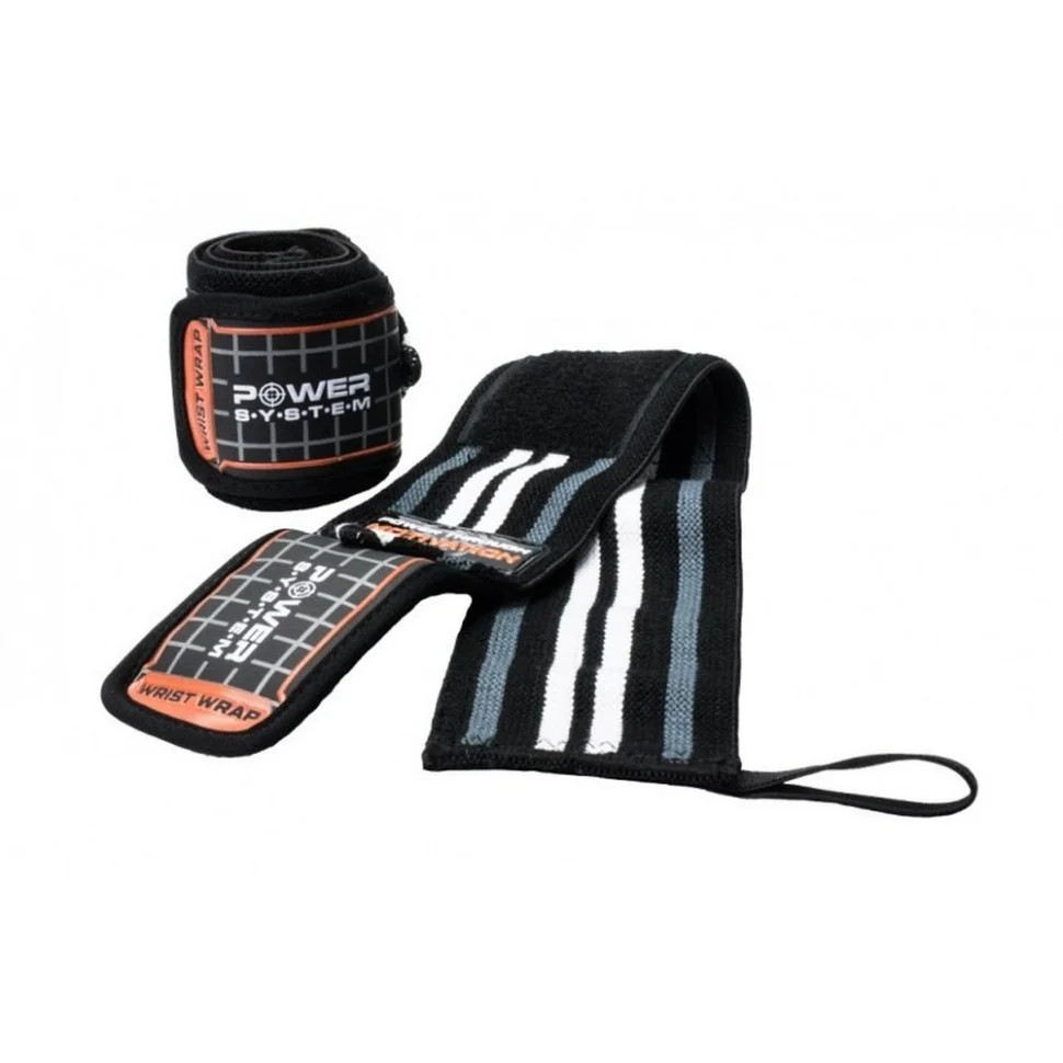 Кістові бинти Wrist Wraps Power System PS-3500_Grey-Black — фото 3