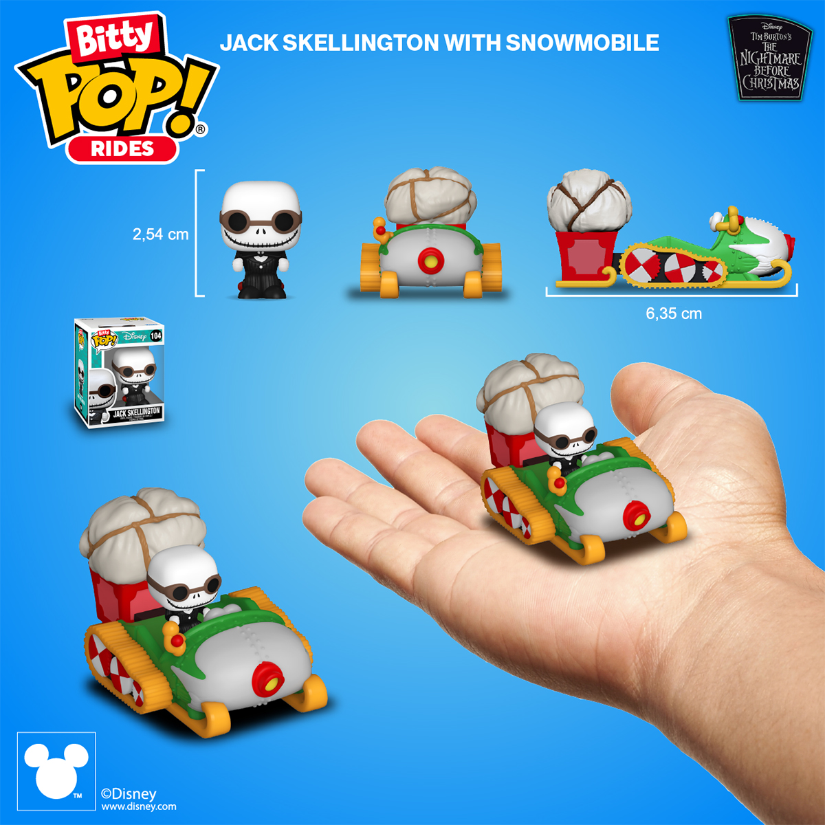 Набор фигурок Bitty POP! Ride серии "Кошмар перед Рождеством" - Джек Скеллингтон и Снегоход — фото 3