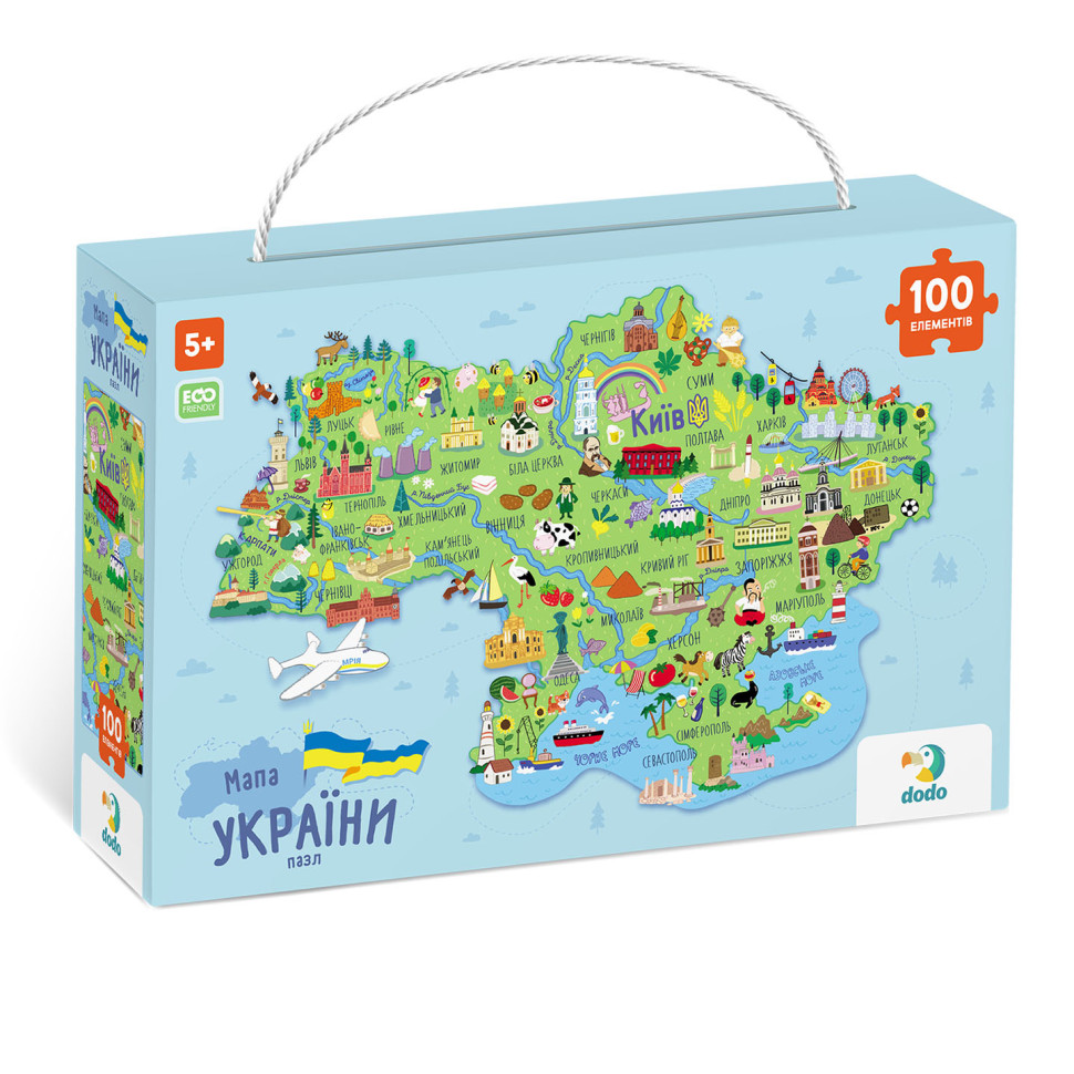 Дитячий пазл "Карта України" 300267, 100 елементів