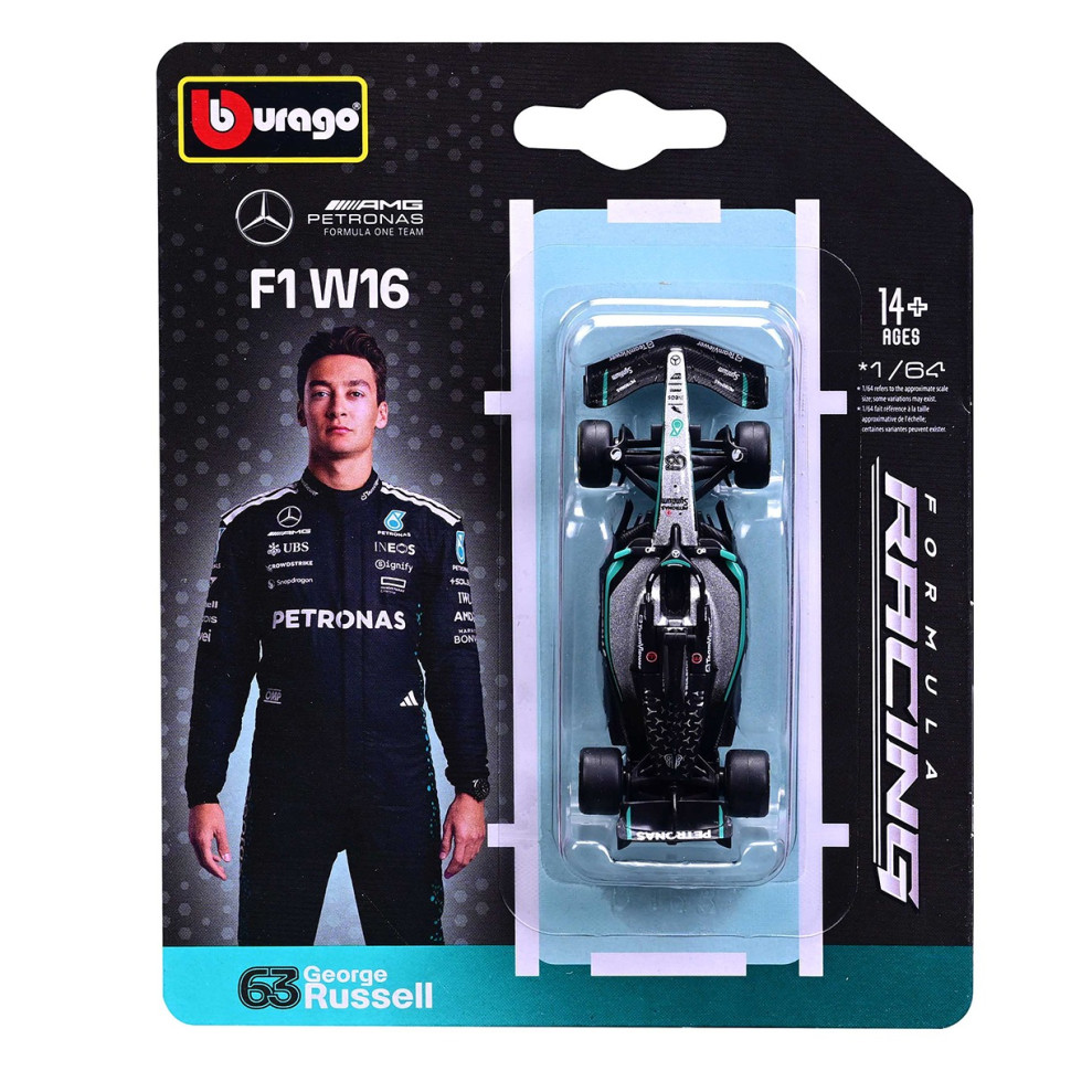 Коллекционная автомодель "Mercedes-AMG F1 W16 (2025)" 18-58002, 1:64 масштаб — фото 4