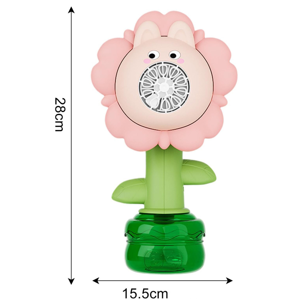 Мильні бульбашки Flower Bubble Machine BJC-5A(Bunny-Pink) зі світлом — фото 3