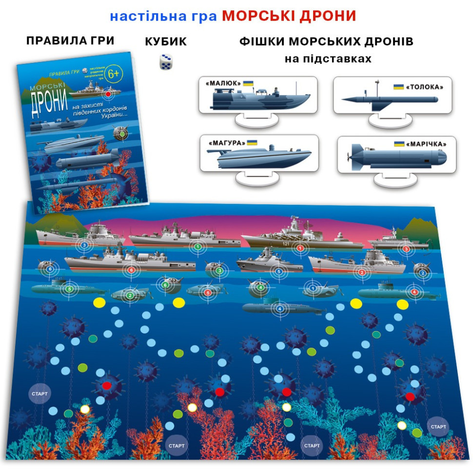 Настільна гра для всієї родини "Морські дрони" 81428 патріотична — фото 7