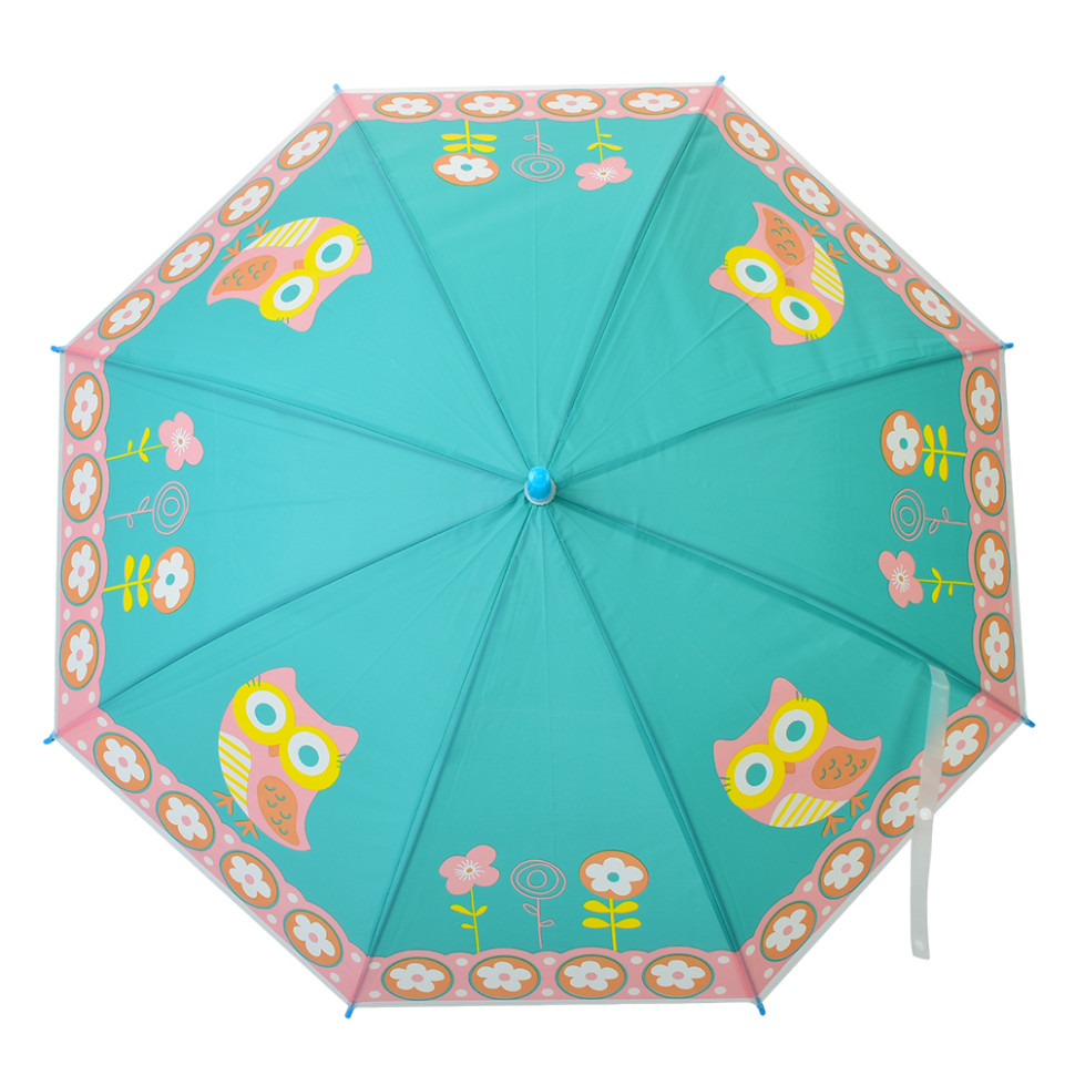 Дитяча парасолька "Совеня" MK 5887(Turquoise) довжина 66 см, тростина 60,5 см, діаметр 84 см, спиця 48,5 см