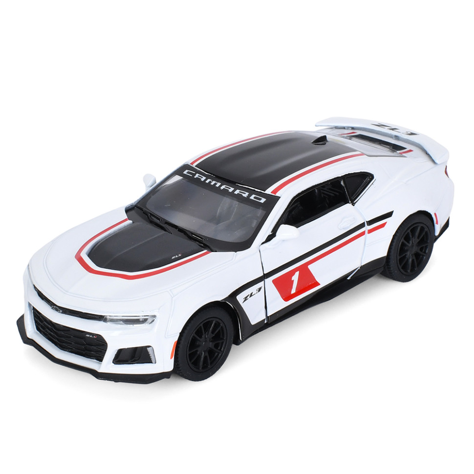 Дитяча модель машинки Chevrolet Camaro ZL1 2017 Kinsmart KT5399FW інерційна, 1:38 White