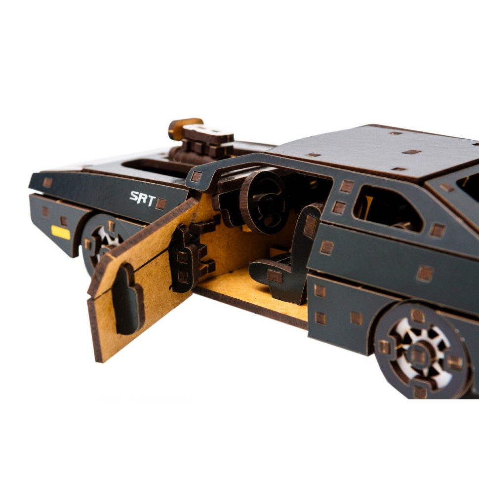 Дерев'яний 3D конструктор "Fast Furious" Puz-62519, 125 деталей, чорний — фото 4
