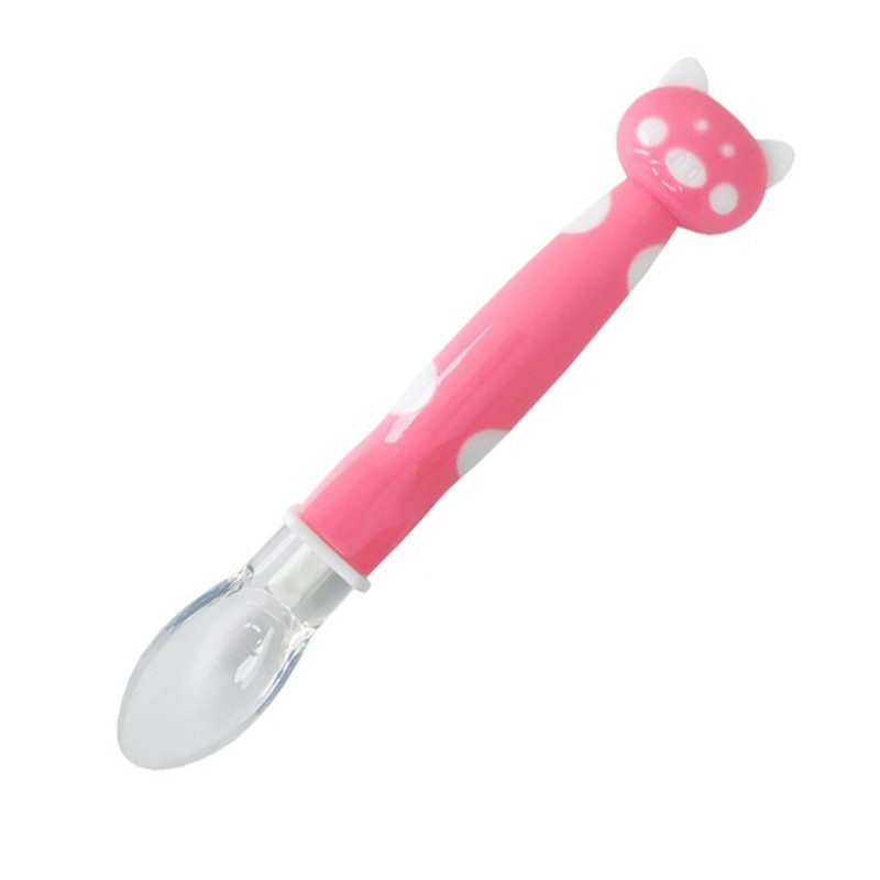 Дитяча силіконова ложка "Хрюшка" MGZ-0114(Pink)