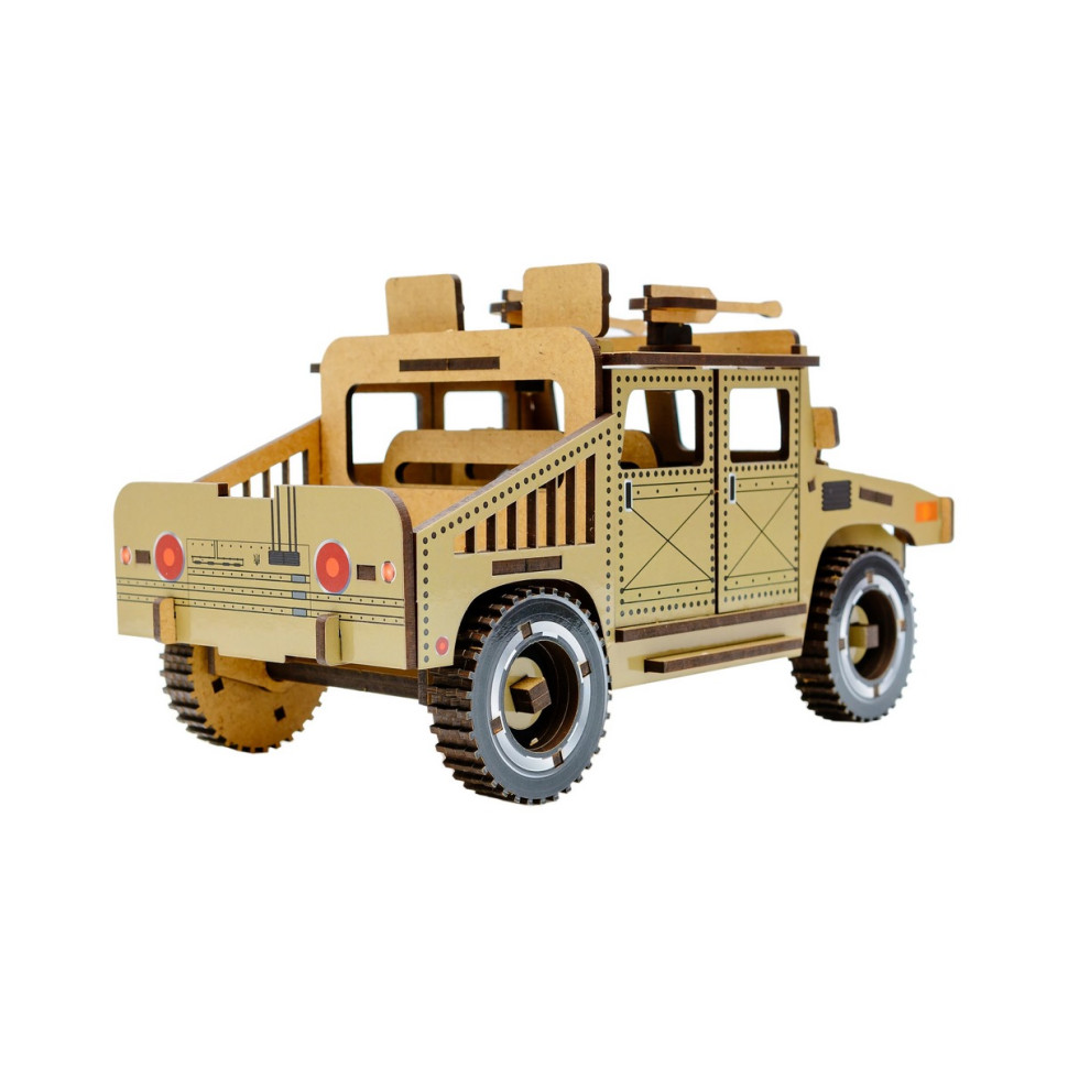 Дерев'яний 3D конструктор "Humvee" Puz-00927, 100 деталей — фото 5