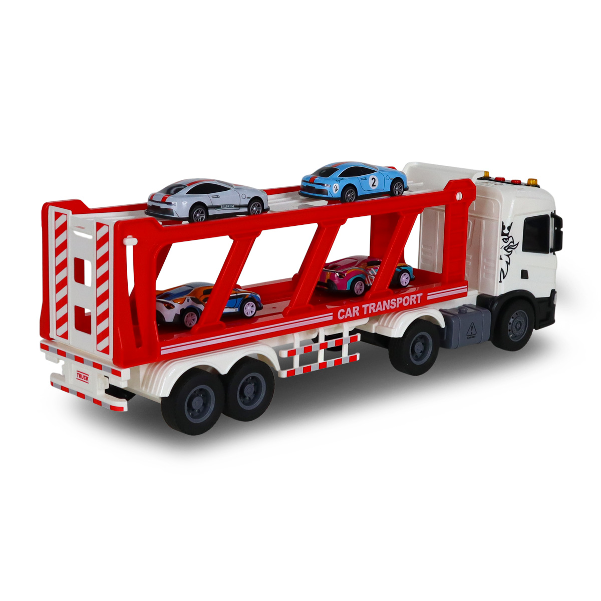 Игровой набор серии "Large Truck" – Автоперевозчик Scania (автоперевозчик, 4 машины, свет, звук) — фото 9