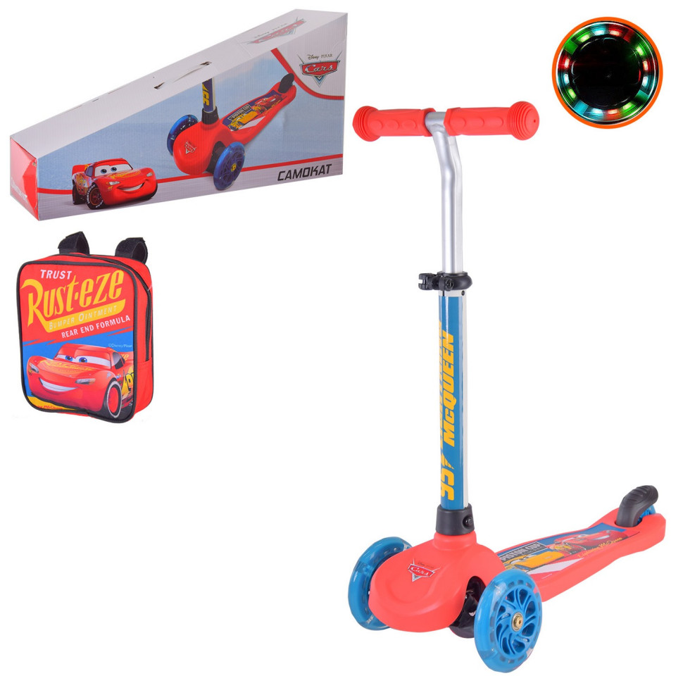 Дитячий самокат "Cars" Bambi LS2213 із рюкзачком 17х20 см — фото 3