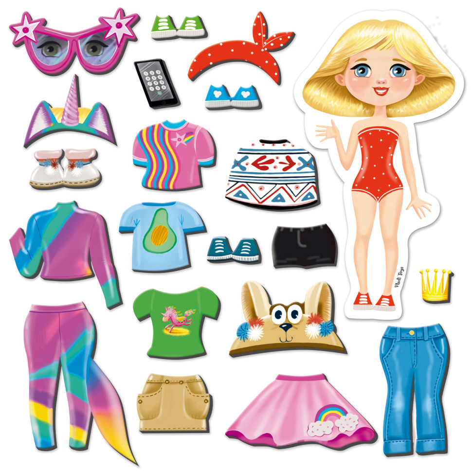 Магнітна гра Одягалка "Trendy girl" Vladi Toys VT3204-32 Укр — фото 5