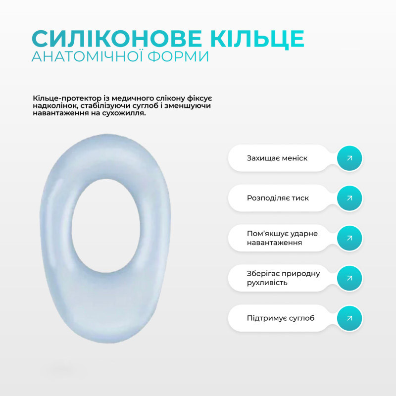 Бандаж ортопедический для коленного сустава с ребрами жесткости и силиконовой вставкой EF-0079-L — фото 4