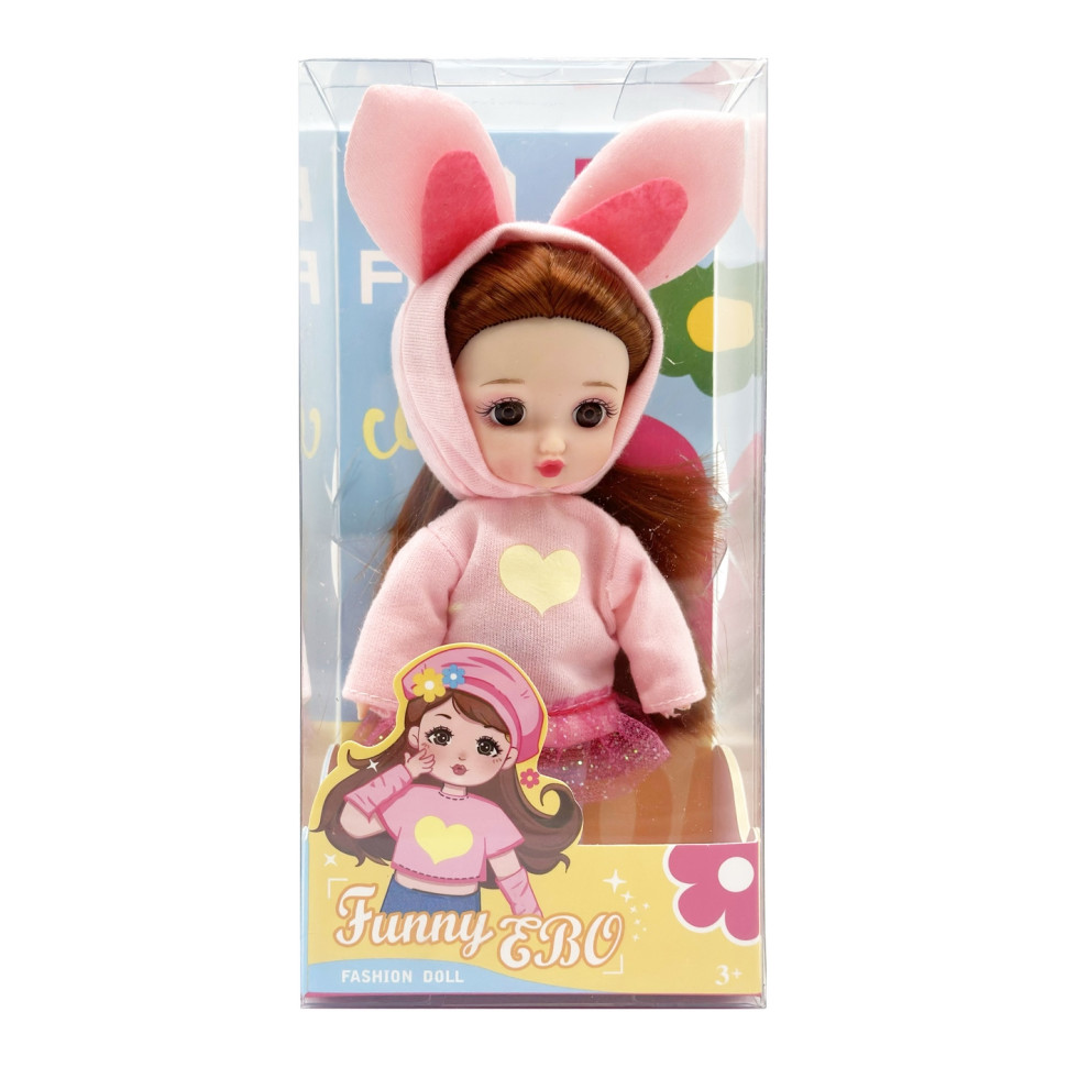 Лялька шарнірна для дівчаток Funny EBO DH2368B(Pink) 15 см