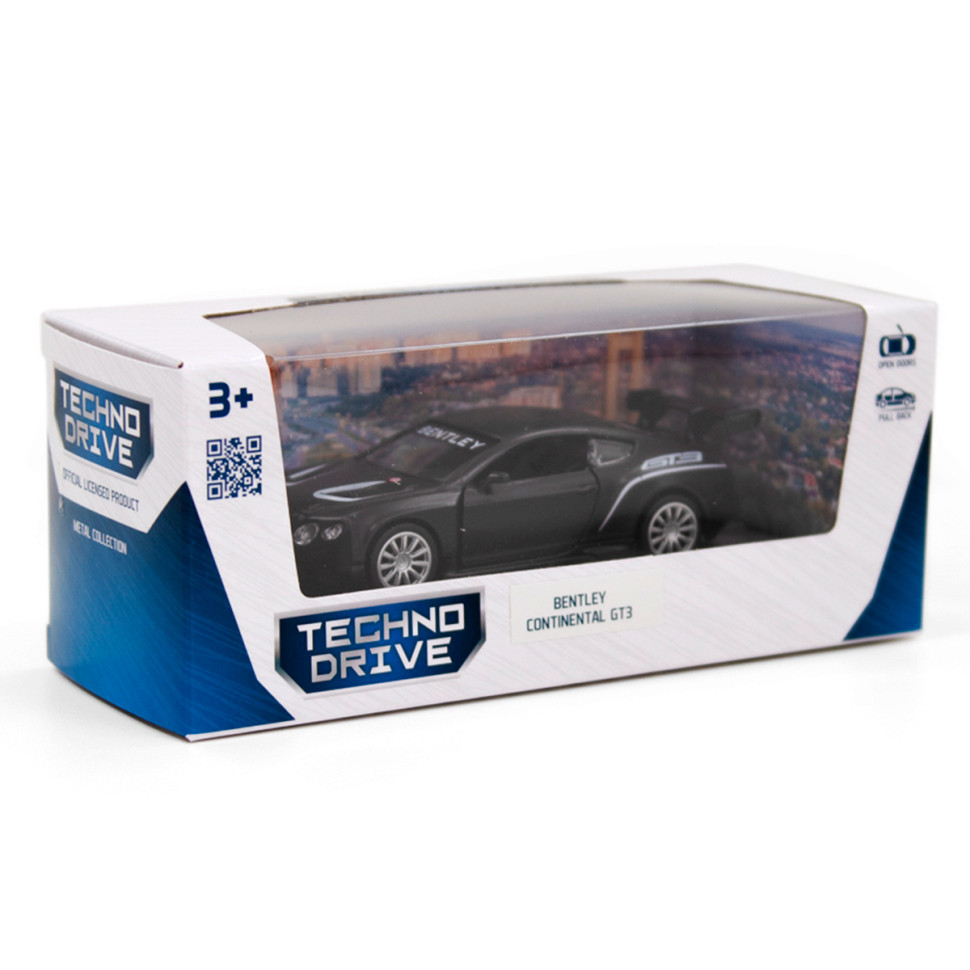 Детская автомодель BENTLEY CONTINENTAL GT3 TechnoDrive 250259 матовый черный — фото 12