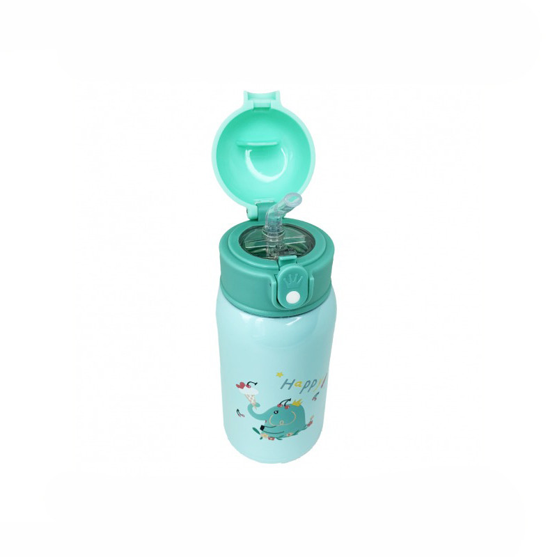 Термос-поїльник з силіконовою трубочкою MGZ-0318(Turquoise) чашкою, в чохлі з ремінцем, 550 мл — фото 3