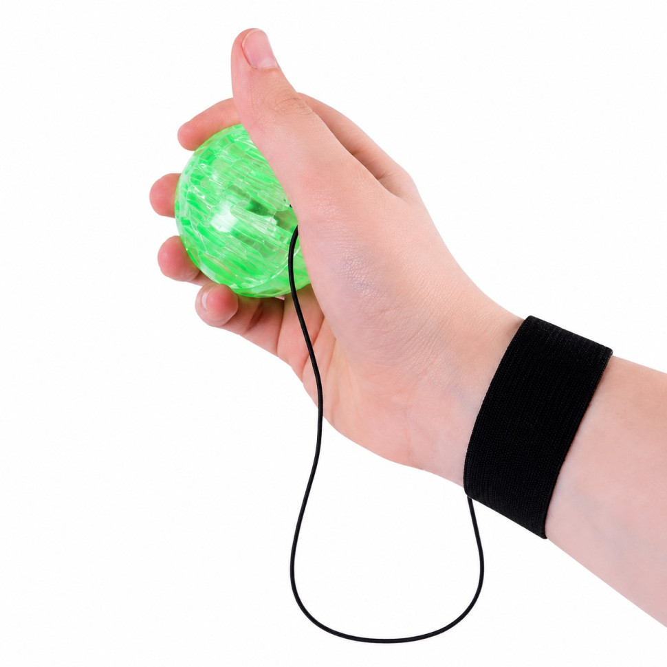 Дитячий м'яч Пострибунчик PR2511(Green) тренажер, м'яч 6 см, світиться, з мотузкою 1 м — фото 2