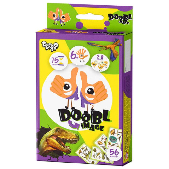 Розважальна настільна гра "Doobl Image" DBI-02-01U укр. мовою Динозаври