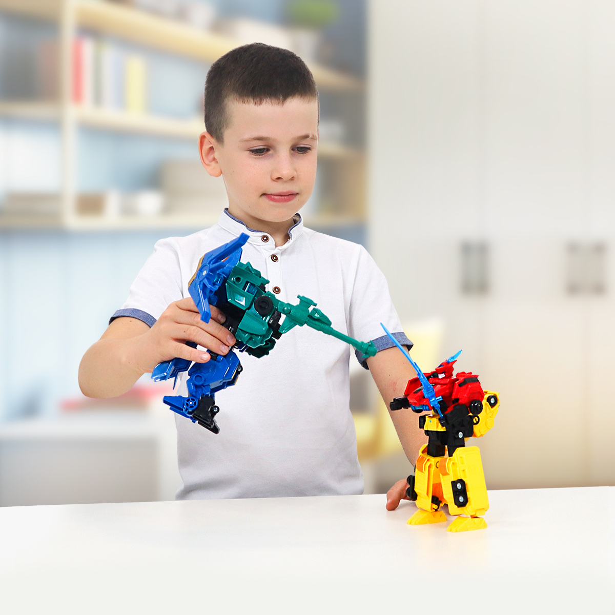 Ігровий набір з роботом-трансформером Dinoster – Раптор Трон (2 машини) — фото 6