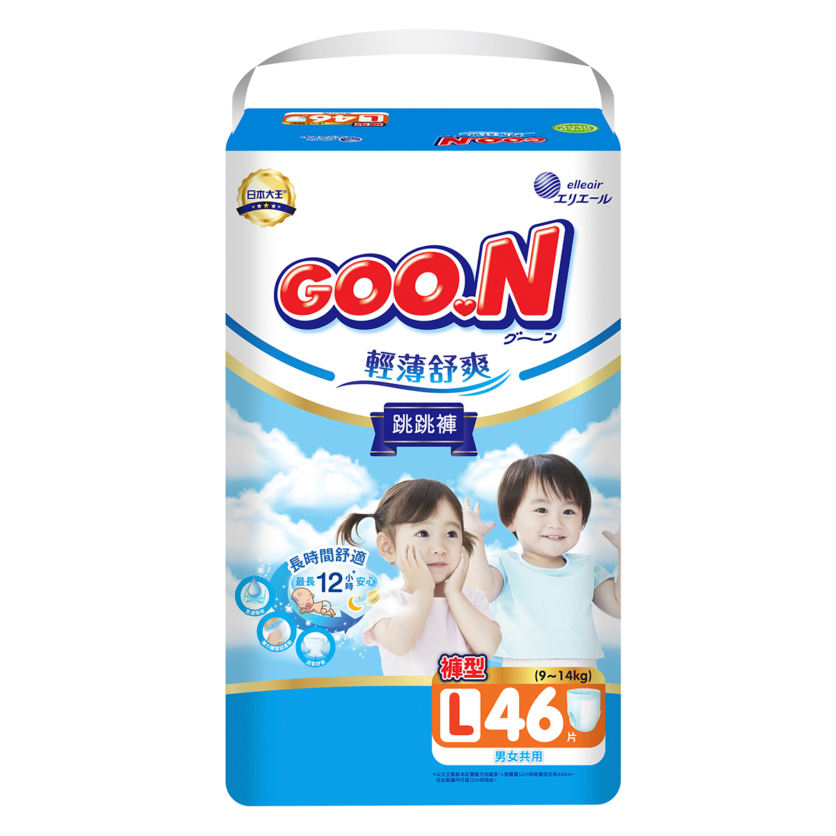 Трусики-підгузки Goo.N Slim & Comfortable для дітей 9-14 кг (розмір 4(L), унісекс, 46 шт)