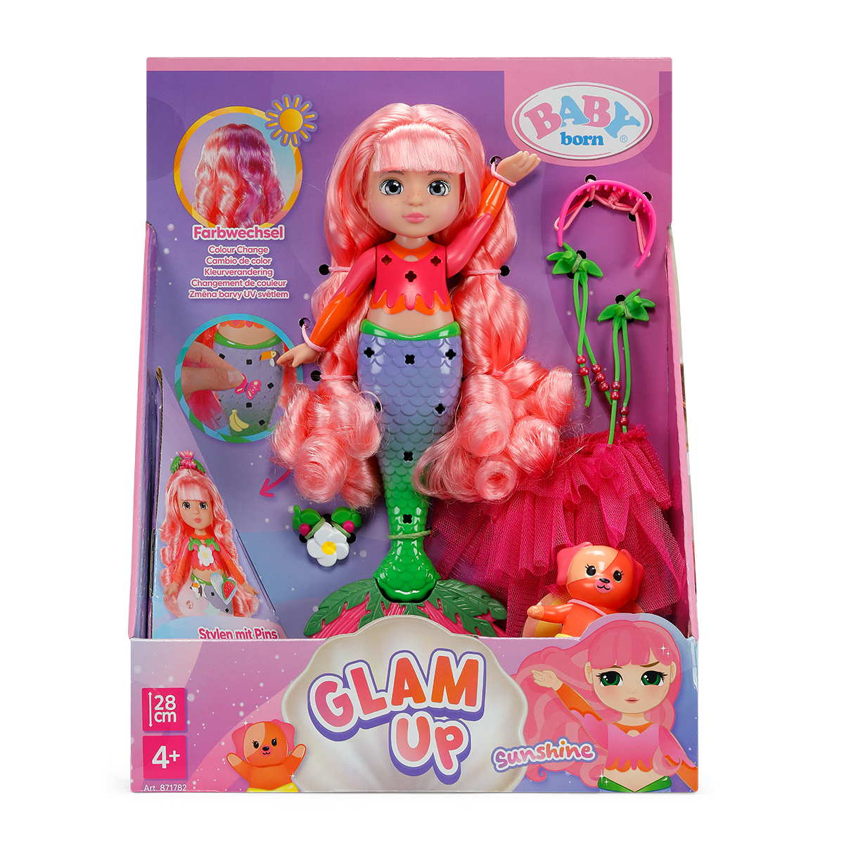 Лялька BABY born серії "Glam Up" – Русалонька Саншайн (28 см, з аксес.) — фото 4