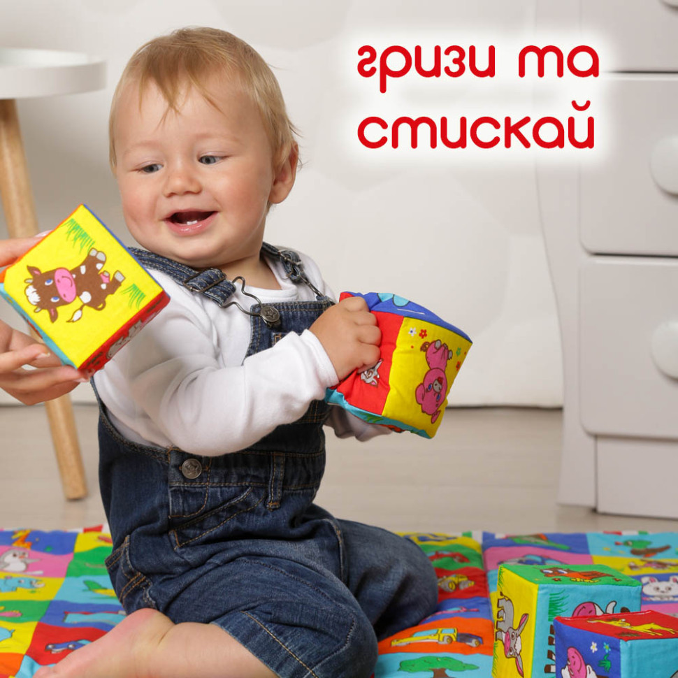 Набір м'яких кубиків "Перші тварини" MC 090601-10 розмір одного кубика 8х8х8 см — фото 6