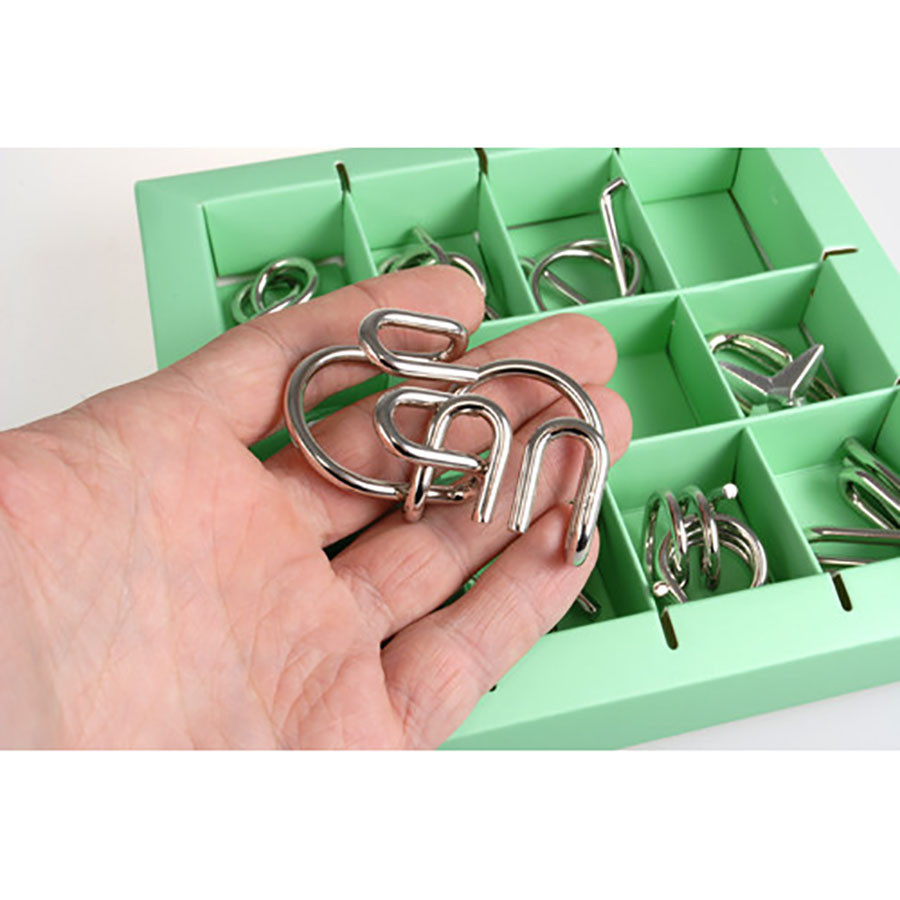 Набір головоломок Metall Puzzles green Eureka 3D Puzzle 473357, 10 головоломок — фото 2