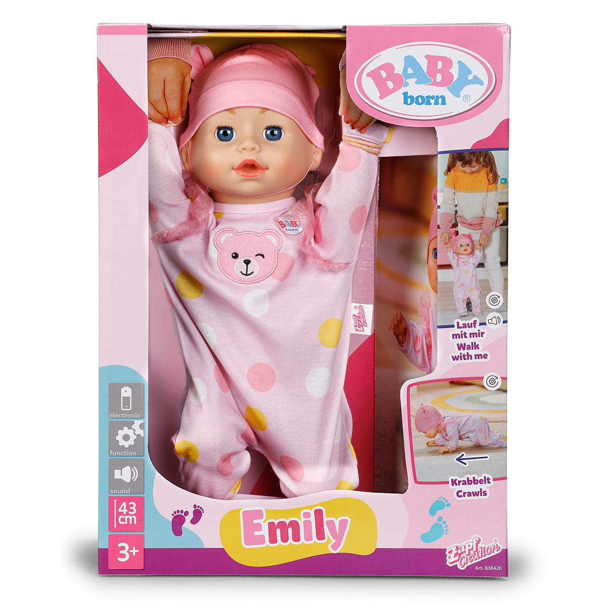 Інтерактивна лялька BABY born – Перші Кроки Емілі (43 см) — фото 2