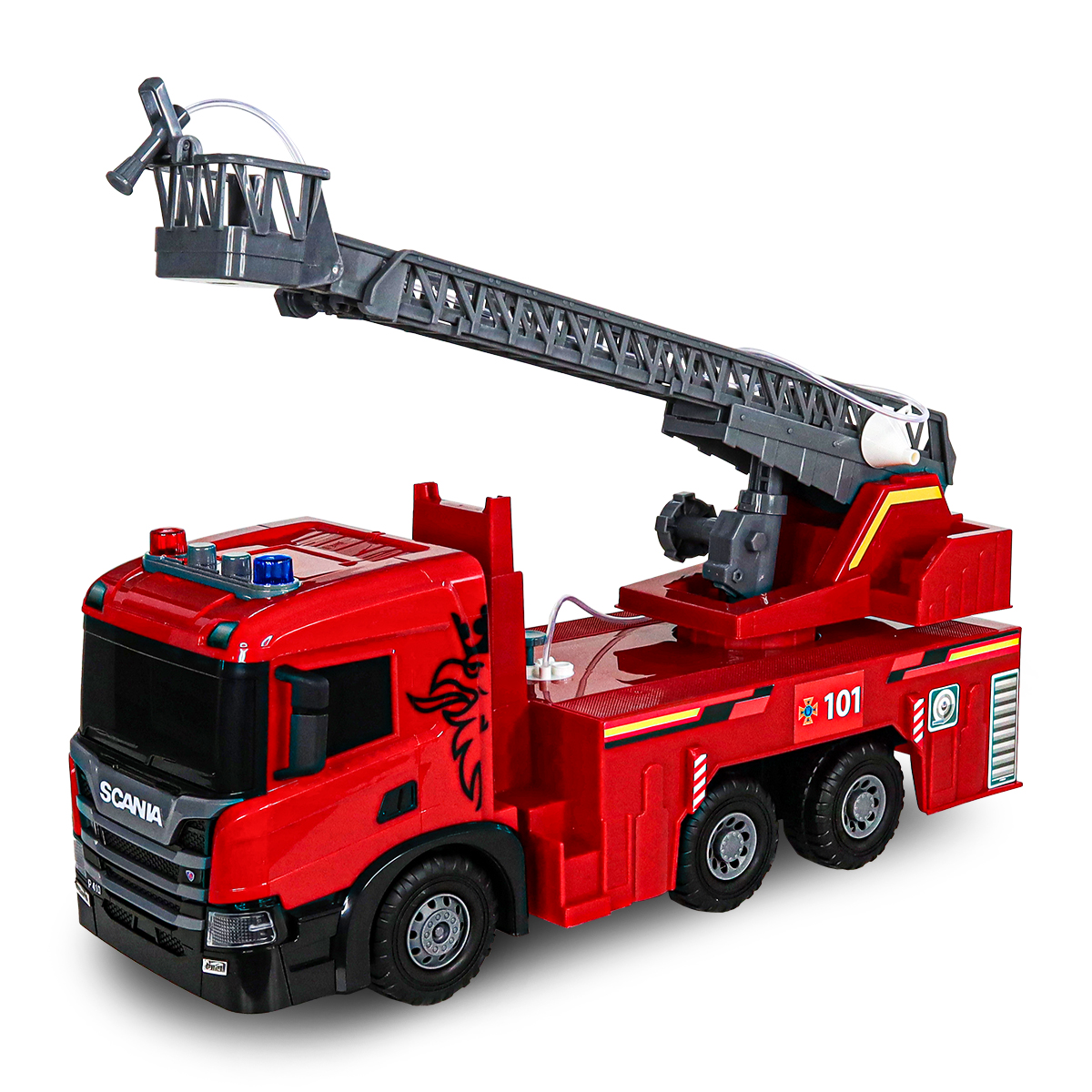 Автомодель серії "Super Big Truck" – Пожежна Машина Scania (світло, звук, функ. води)