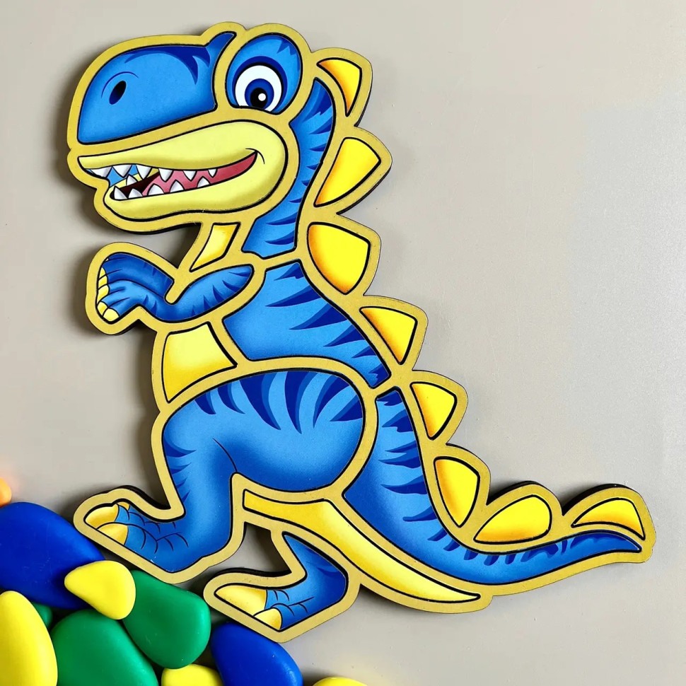 Дерев'яний пазл-вкладиш "Динозавр" Ubumblebees (ПСД092) PSD092 пазл-контур — фото 7