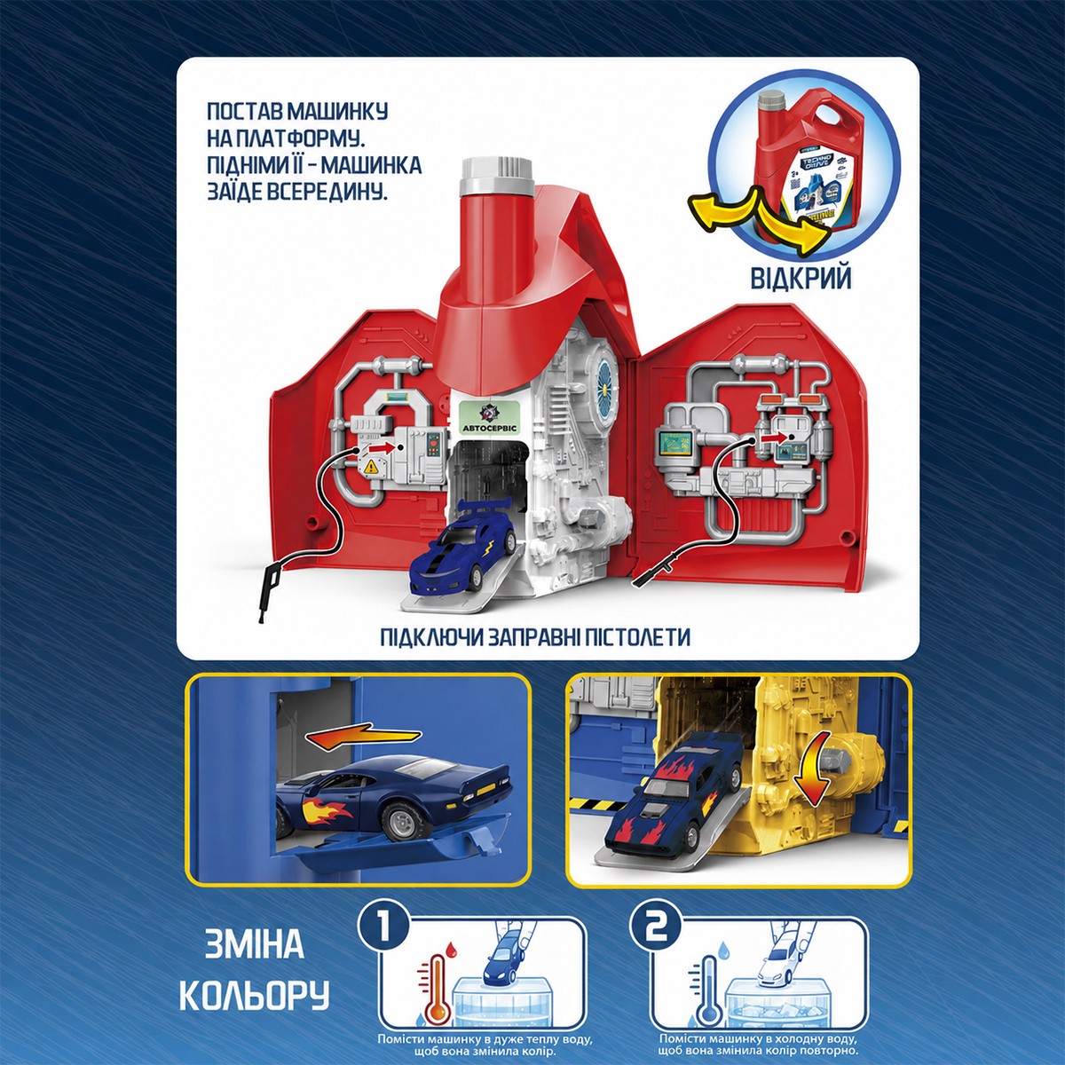 Ігровий набір Engine OIL - Автосервіс з Мінімоделлю Зміни Колір (в асорт.) — фото 2