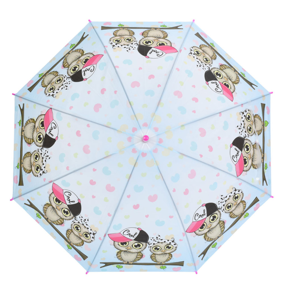 Дитяча парасолька "Совята" MK 5792(Pink) довжина 65 см, тростина 60,5 см, діаметр 85 см, спиця 48 см