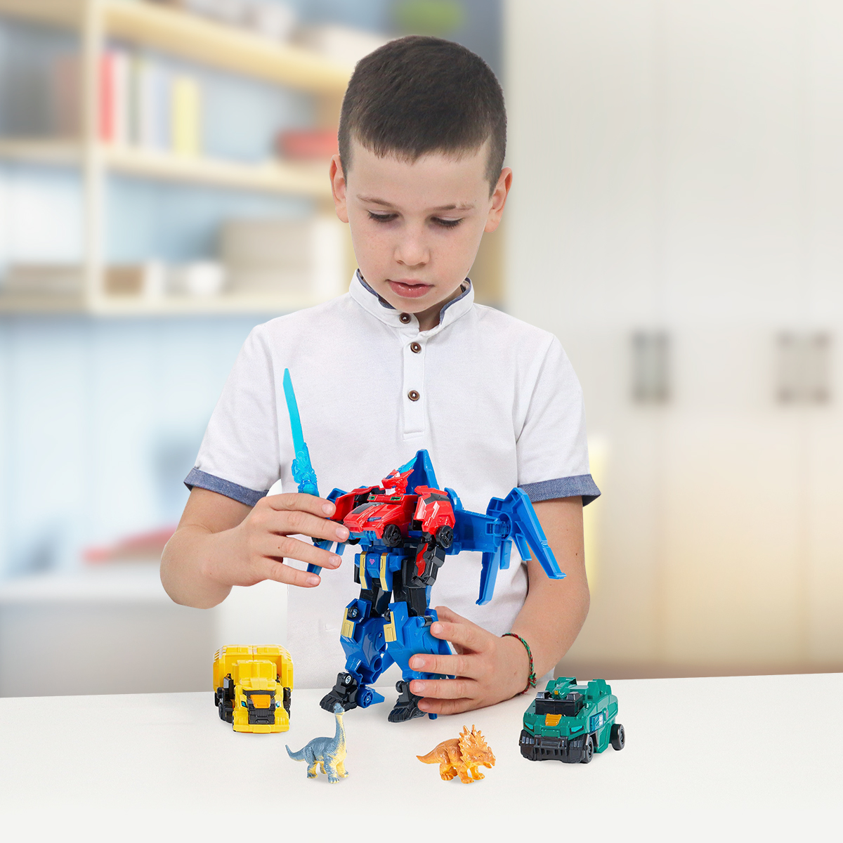Ігровий Набір Dinoster - Швидка Трансформація (4 робота, аксесуари) — фото 7