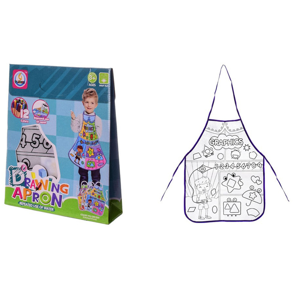 Дитячий набір для творчості "Drawing Apron" Z185-10D, фломастери змиваються водою