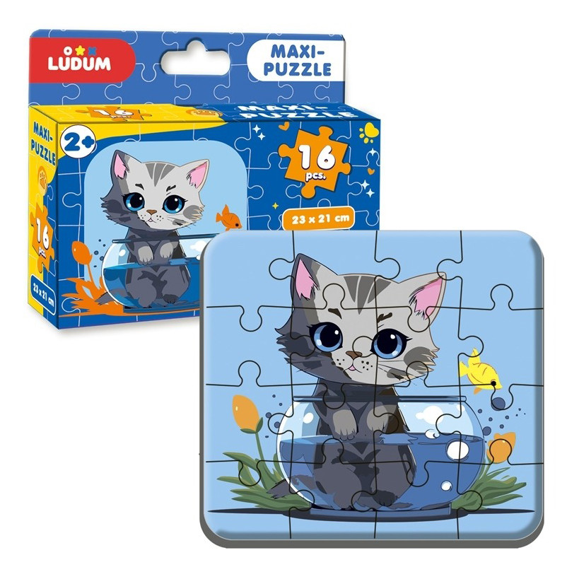 Дитячі пазл "Котик 1" Maxi-Puzzle ME5032-02, 16 елементів 23х21 см — фото 3