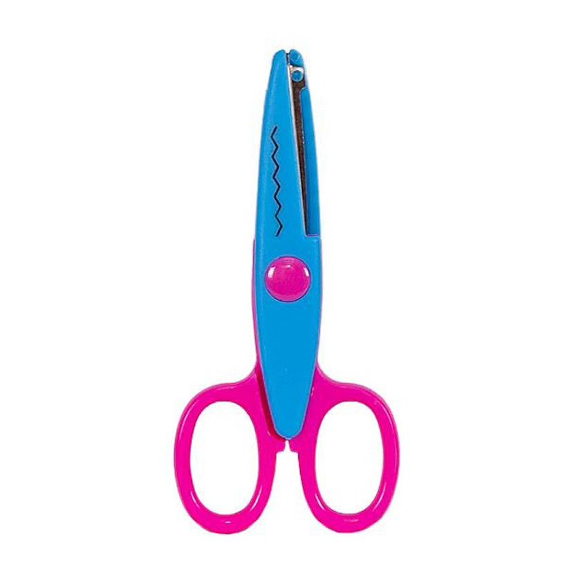 Ножиці дитячі 80685(Blue-Pink) з фігурним лезом