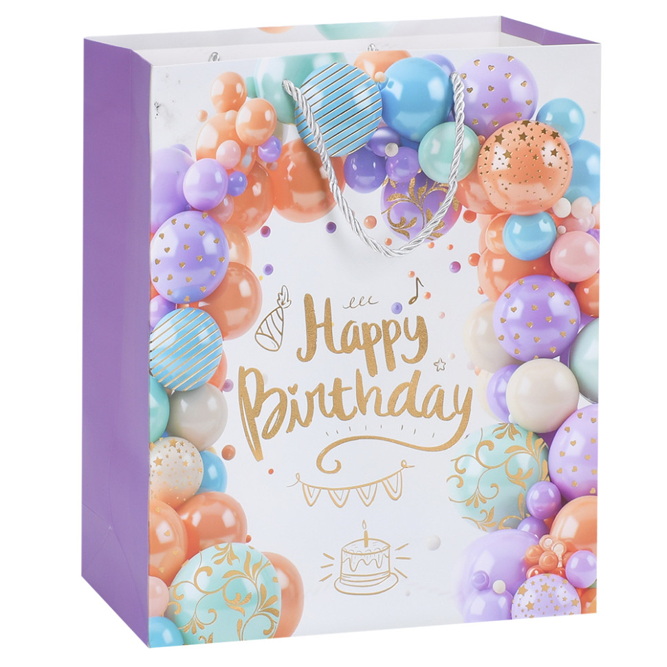 Пакет подарунковий Happy Birthday MK 5951-M-4 розмір 32х26х10 см