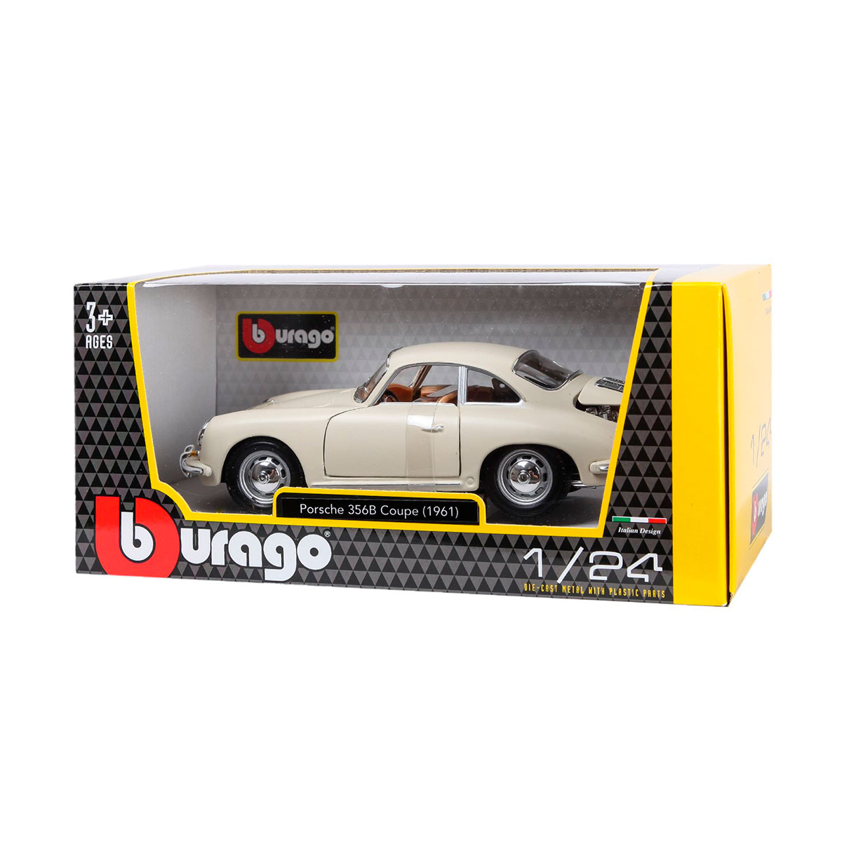Автомодель - Porsche 356B (1961) (асорті слонова кістка, червоний, 1:24) — фото 3