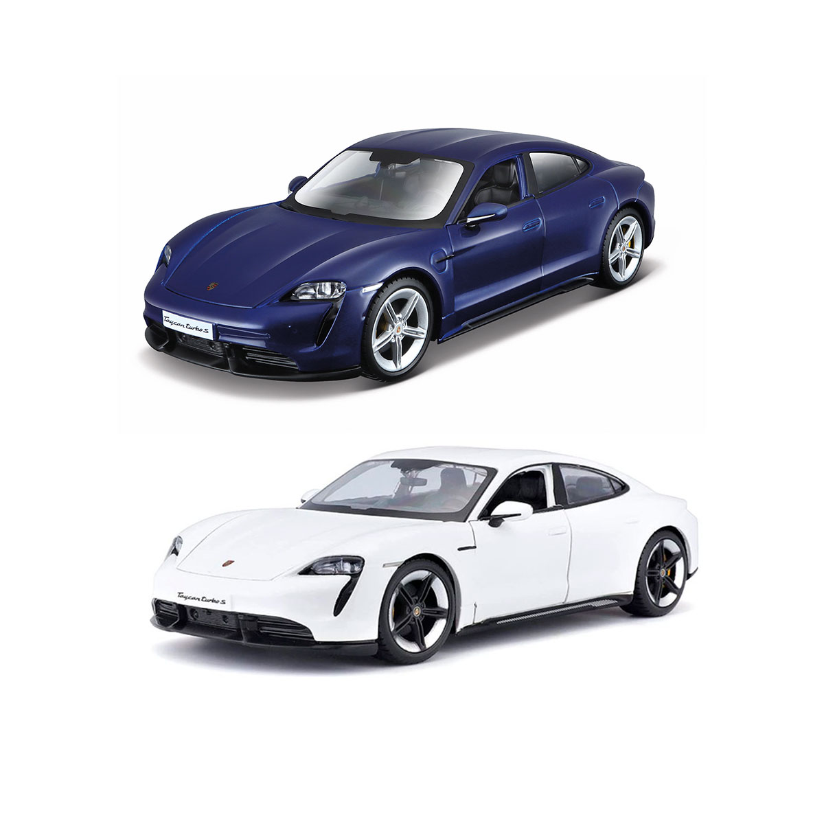 Автомодель - Porsche Taycan Turbo S (ассорти синий, белый, 1:24)