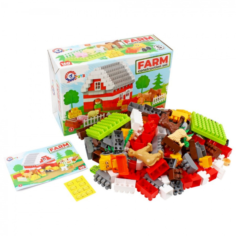 Детский игровой конструктор "Ферма" 0327TXK пластик, 160 деталей — фото 2