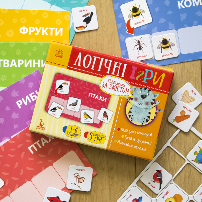 Дитячі логічні ігри "Підбирай за змістом" 918003, 24 картки укр. мовою — фото 3