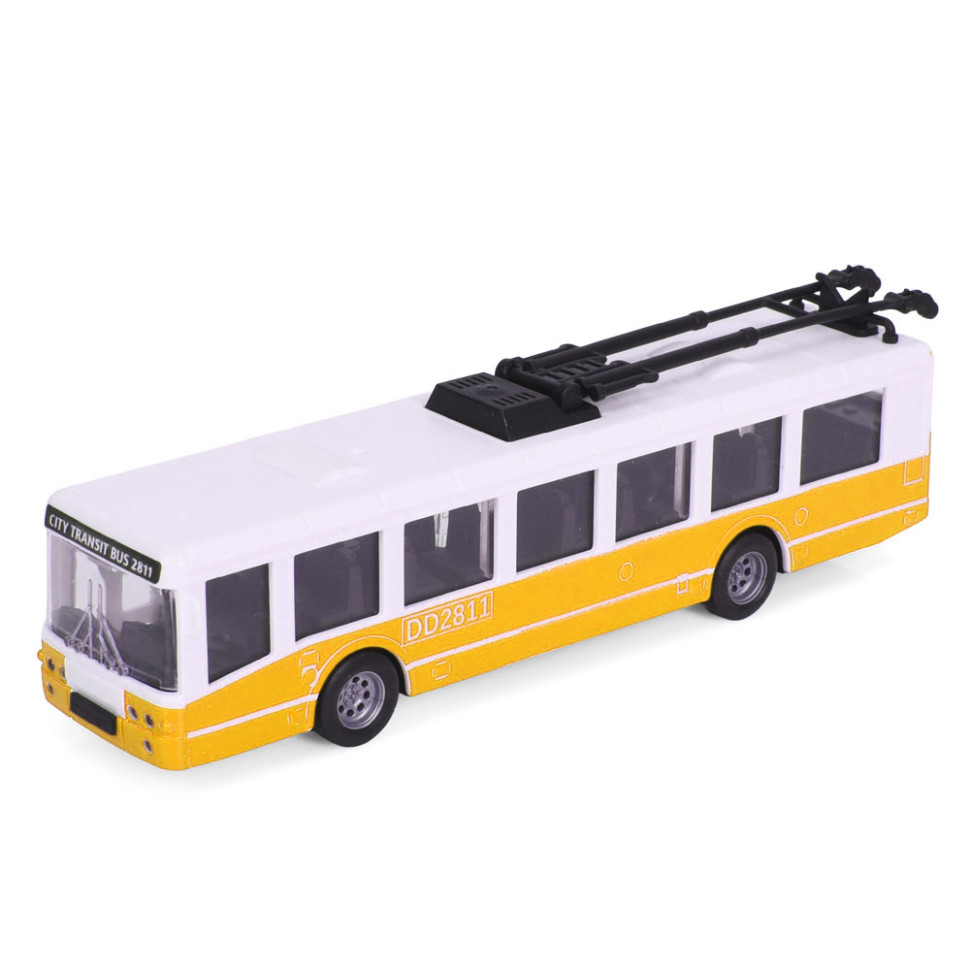 Іграшковий інерційний тролейбус 6336(Yellow) гумові колеса, 17 см