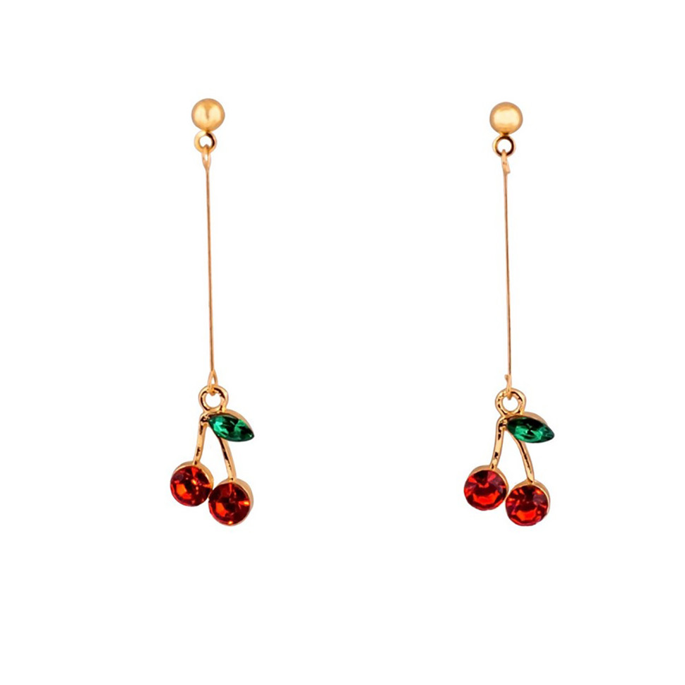 Дитячі сережки "Fashion черешні" T24627 червоні