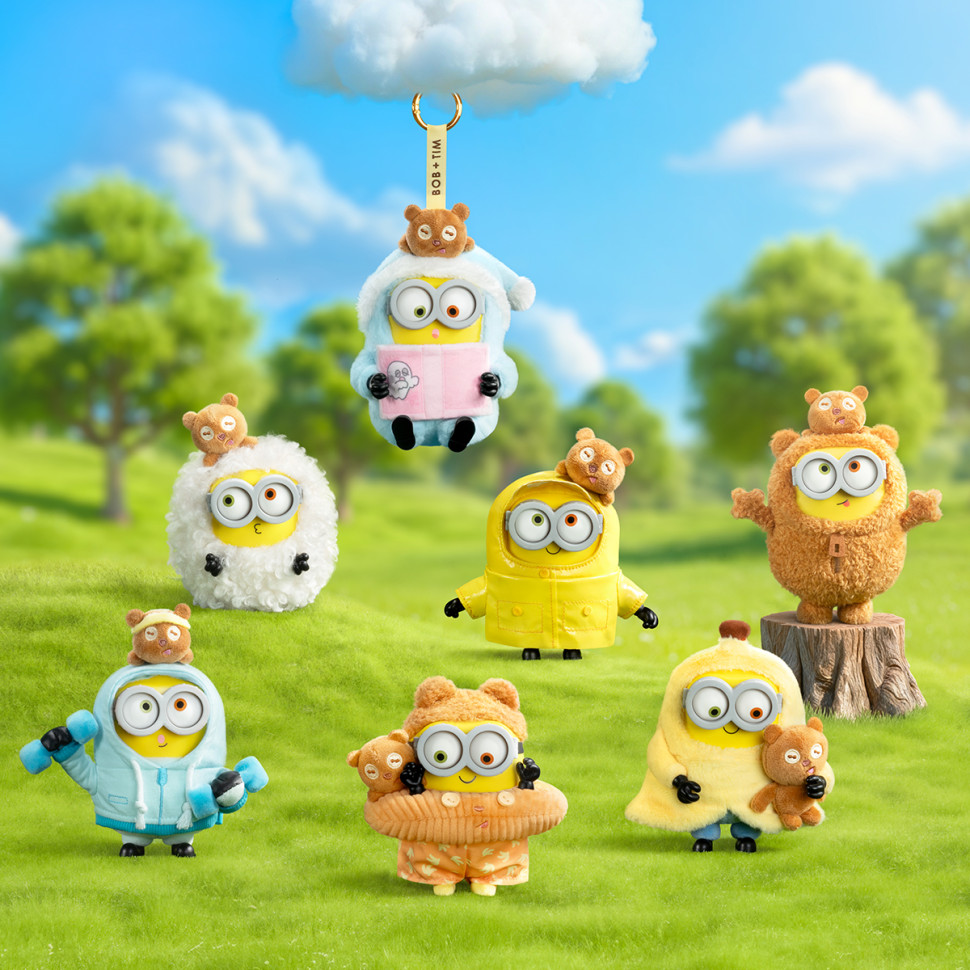 Коллекционная мягкая игрушка с кольцом Миньоны Pop Top 52Toys 25ZB301XHRTJ001 серии Bob & Tim — фото 2